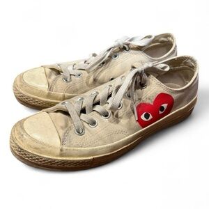 Comme Des Garcons X Converse Heart Canvas Low Top Sneakers